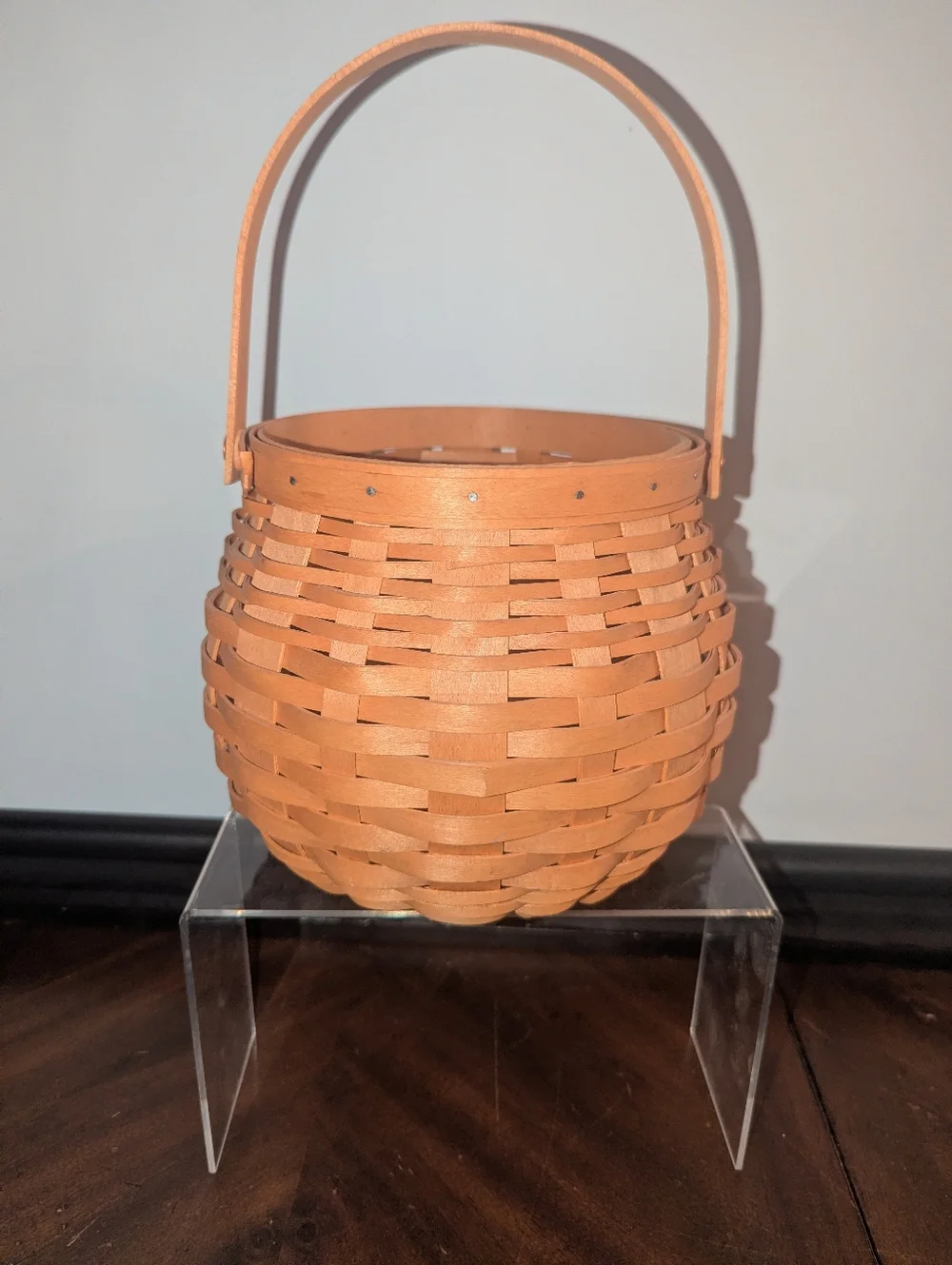 Vintage 1991 Longaberger Small Round Fruit Berry Basket - Signed RKS